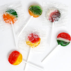 Colombina TigerPops strawberry lollipops offering a fruity, refreshing treat.