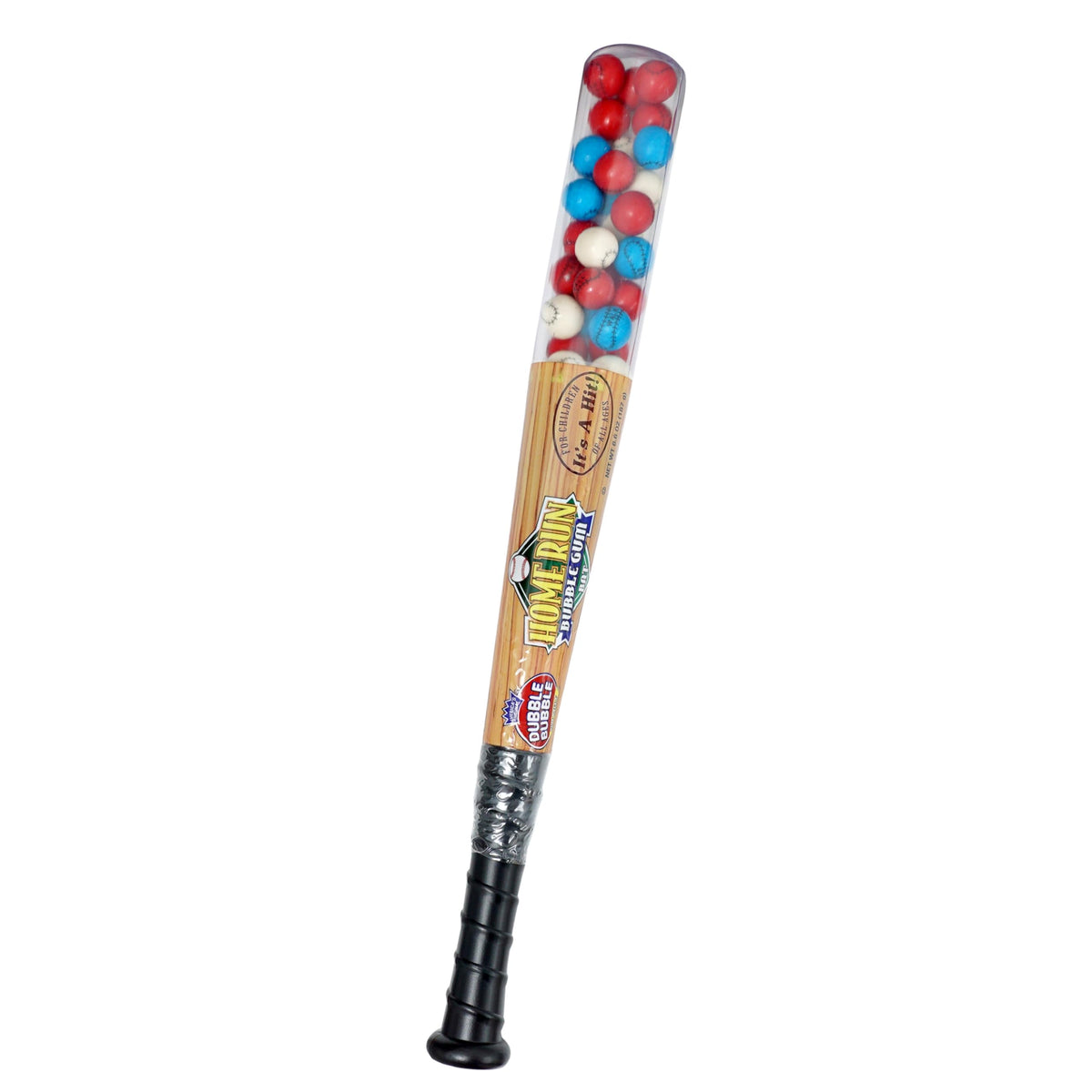 The Hampton Candy Company Double Bubble Baseball Bat centerpiece with colorful gumballs.