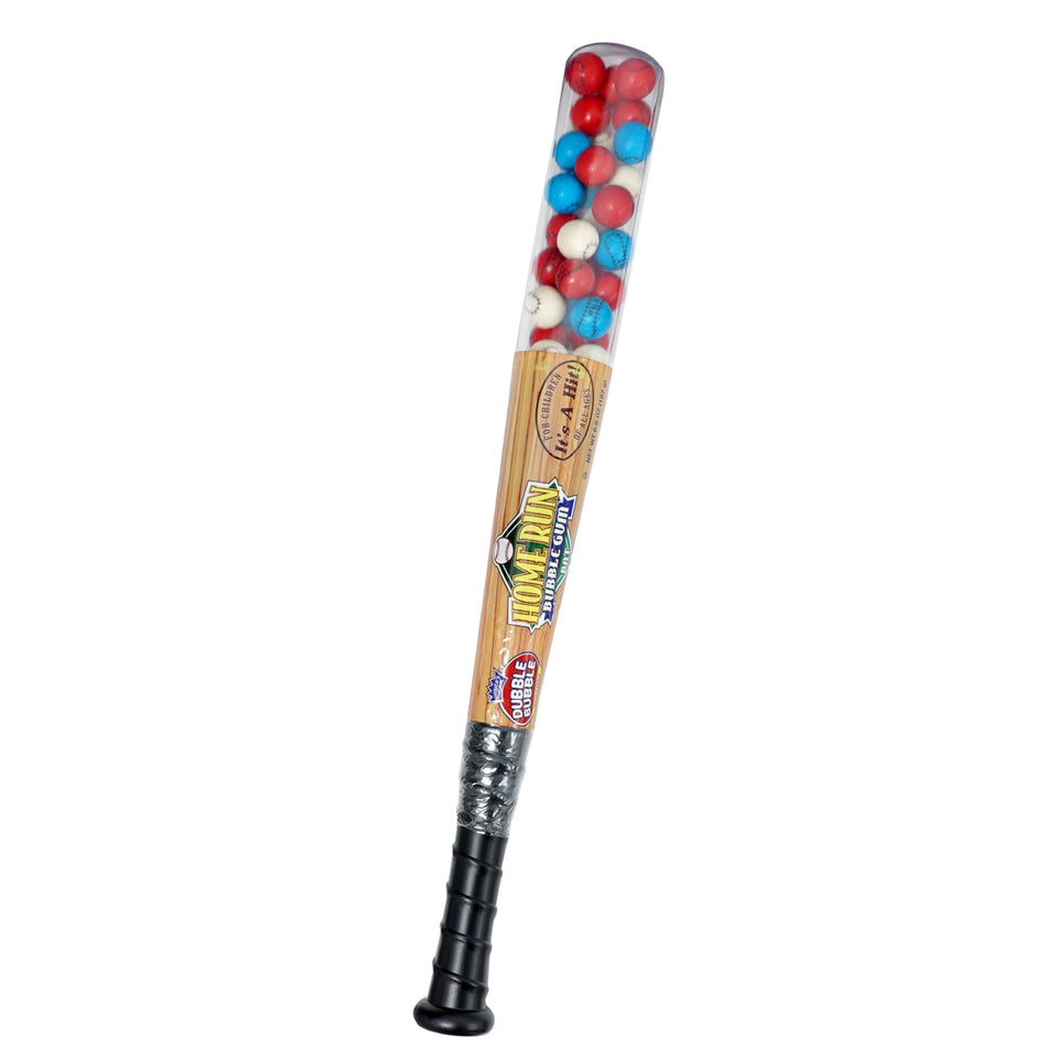 The Hampton Candy Company Double Bubble Baseball Bat centerpiece with colorful gumballs.