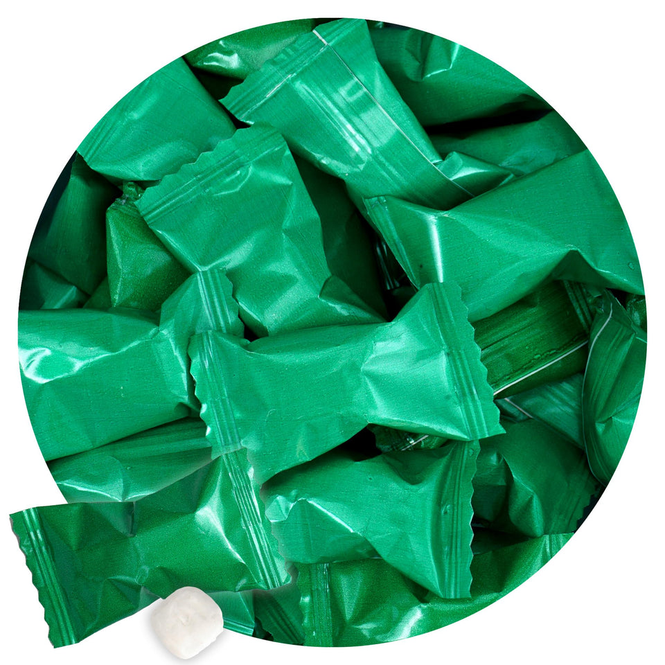 Green Buttermints bulk bag from The Hampton Candy Company, ready for gatherings.