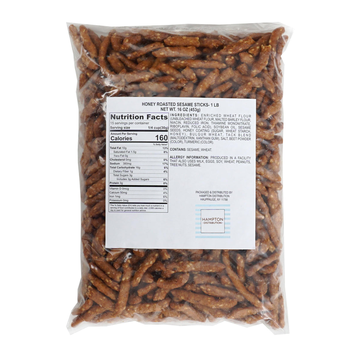 Hampton Candy Company sesame sticks close-up, showing toasted sesame crunch and aroma.