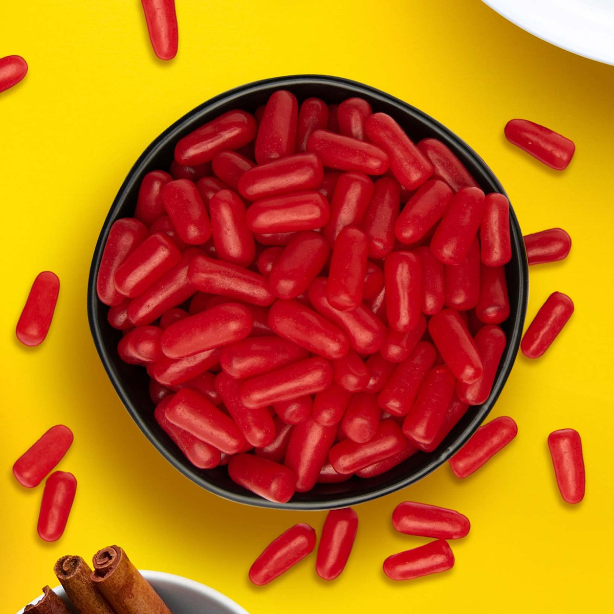 Hot Tamales Fierce Cinnamon packaging close-up shows bold cinnamon branding and bag design.