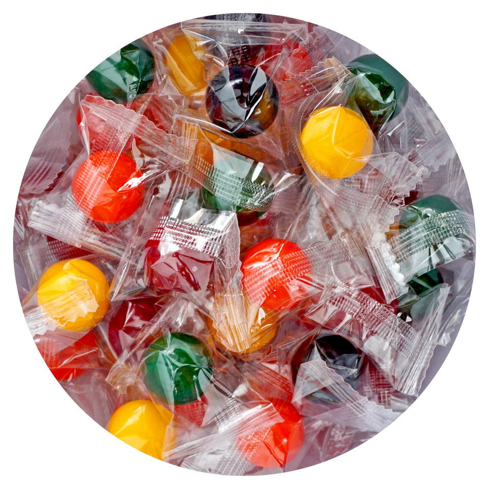 The Hampton Candy Company jawbreakers bulk bag with colorful flavors for parties.