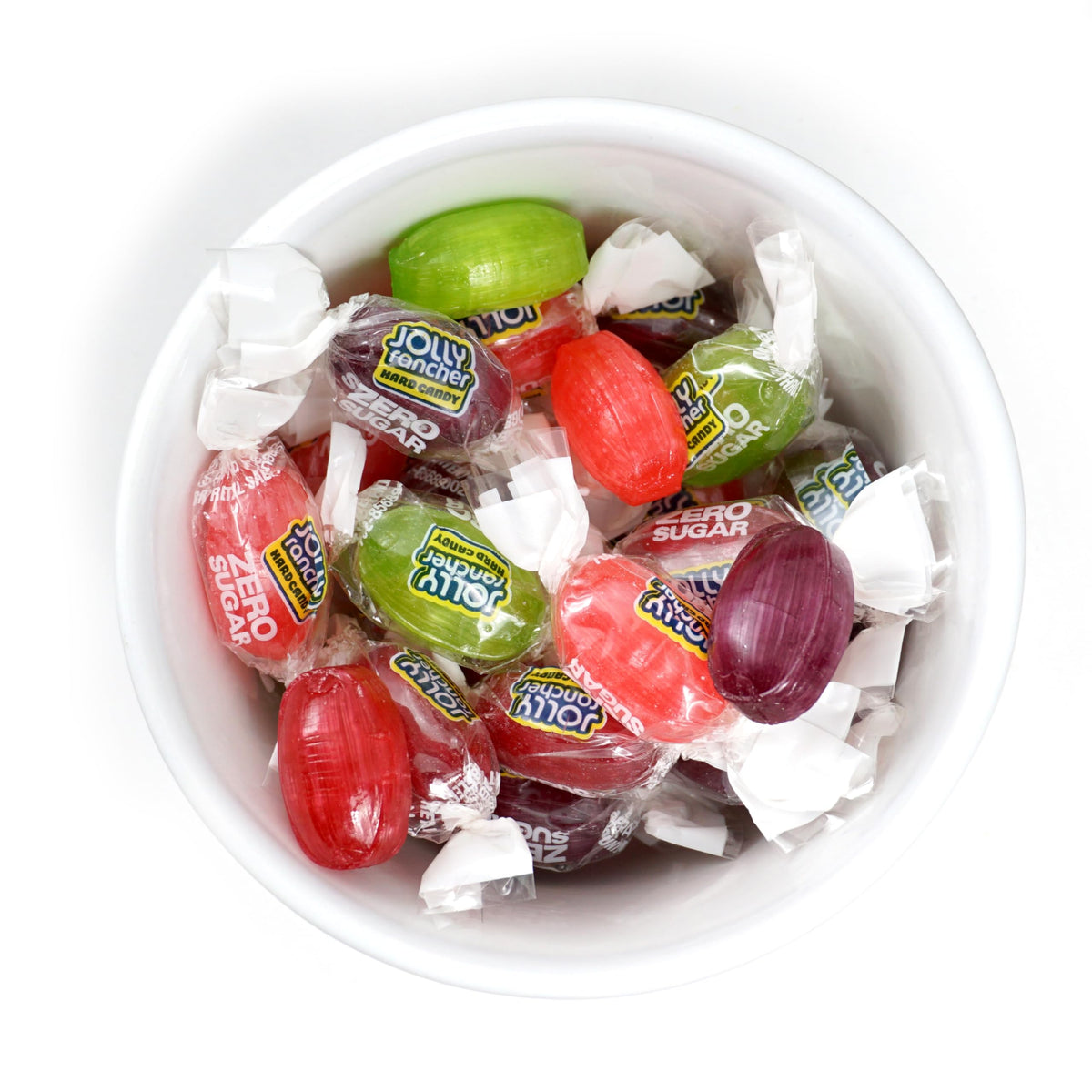 THE HAMPTON CANDY COMPANY JollyRanchers Zero Sugar raspberry bag provides tart sweetness without sugar.