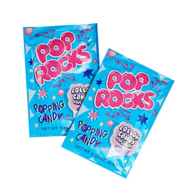 The Hampton Candy Company Pop Rocks cotton candy on a festive display for celebrations.