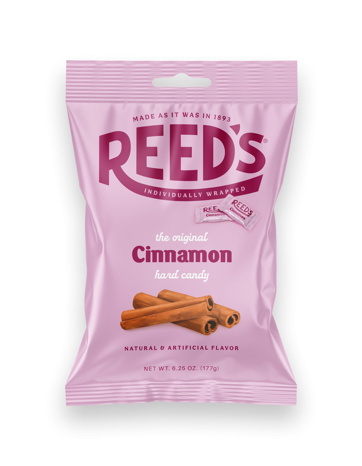 Reed’s Cinnamon Candy individually wrapped for convenient on-the-go snacking.