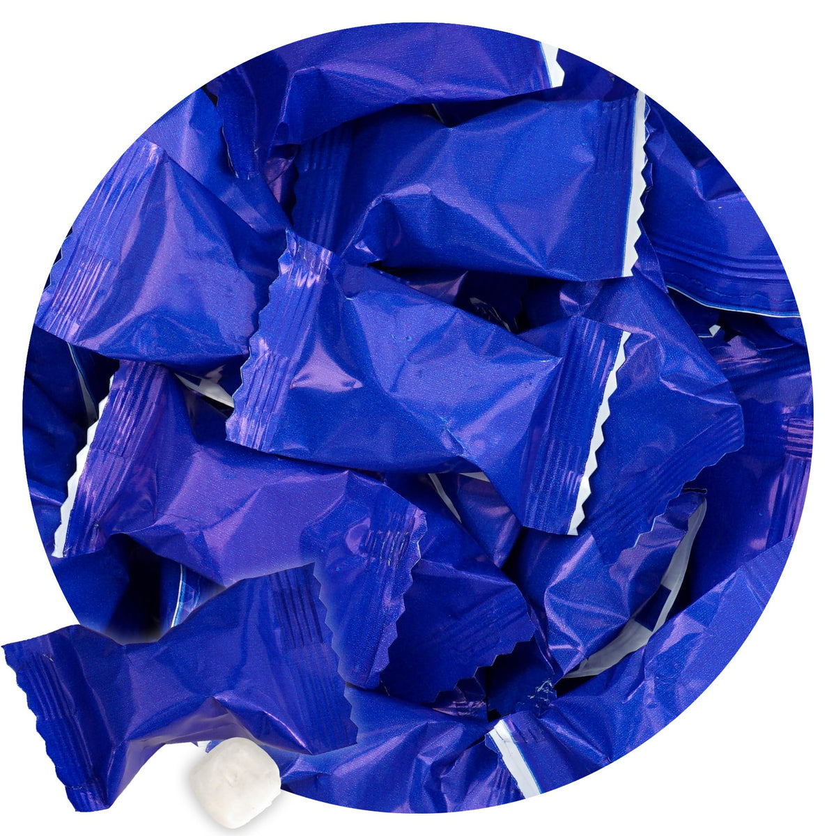 The Hampton Candy Company Royal Blue Buttermints bulk bag ideal for gatherings.