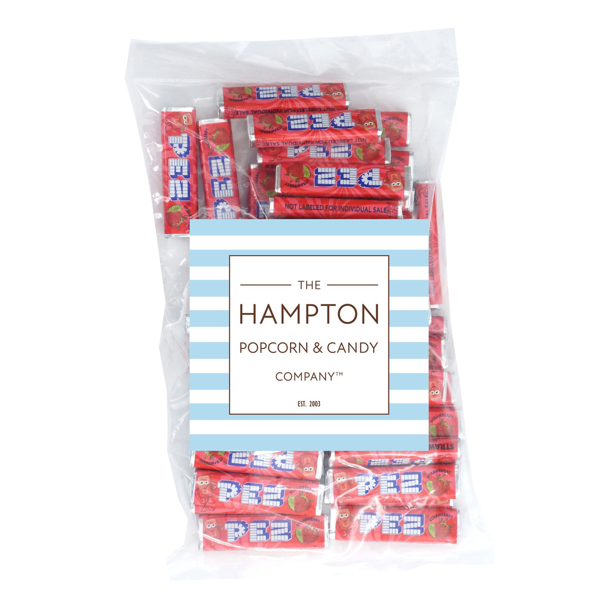 The Hampton Candy Company strawberry candy close-up for dispenser setup and party displays.