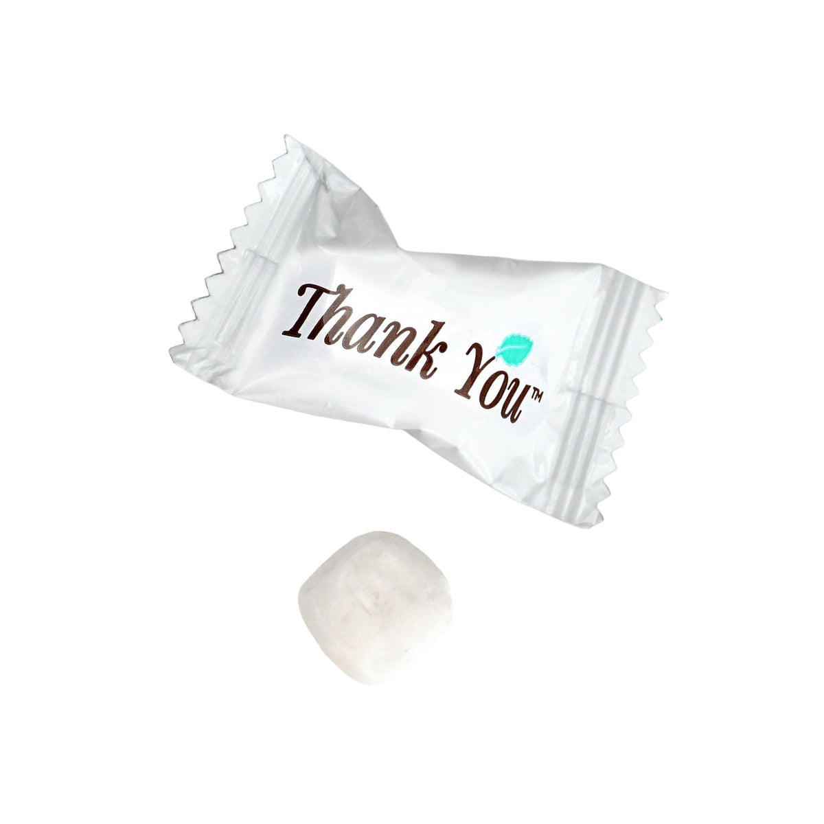 The Hampton Candy Company Buttermints serve as wedding favors with elegant messaging.