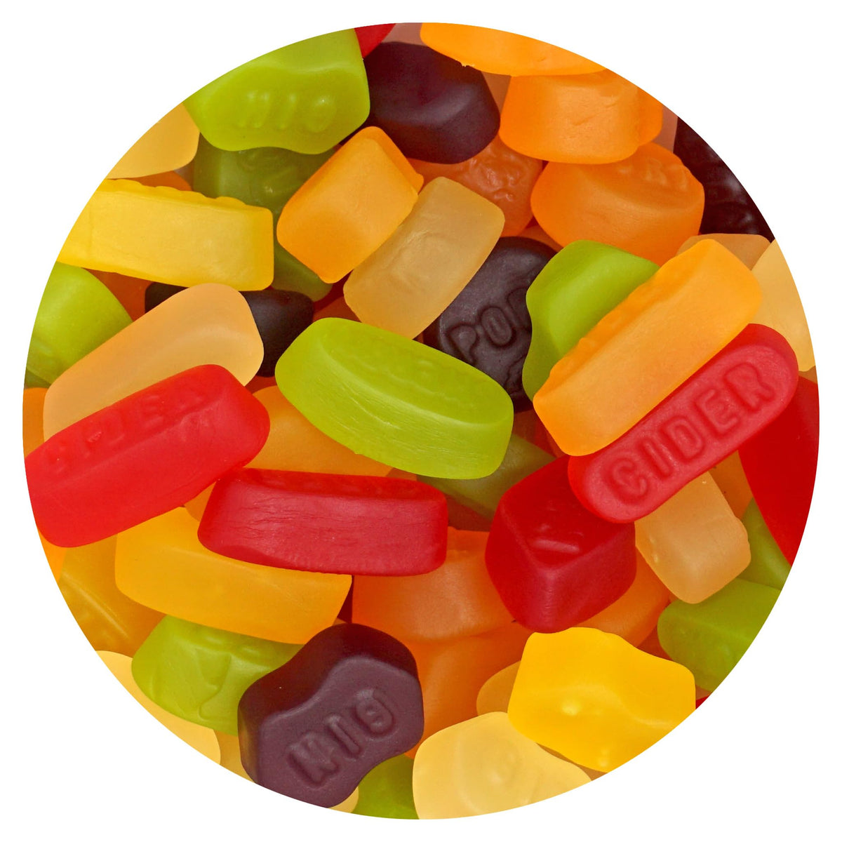 The Hampton Candy Company Gumbilees Wine Gums bulk bag ready for sharing at parties.