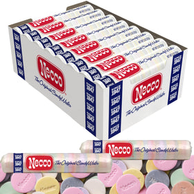 Assorted Necco Wafers flavors on display, perfect for party favor tables.
