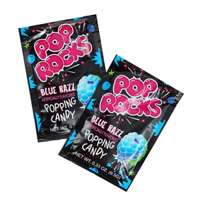 Display of The Hampton Candy Company Blue Raspberry Pop Rocks 24-pack for party snacks.