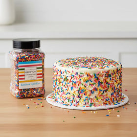 Rainbow sprinkles for cupcakes brighten cakes with texture.