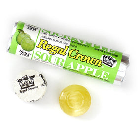 The Hampton Candy Regal Crown Roll sour roll peek reveals seven pieces per roll for easy portions.