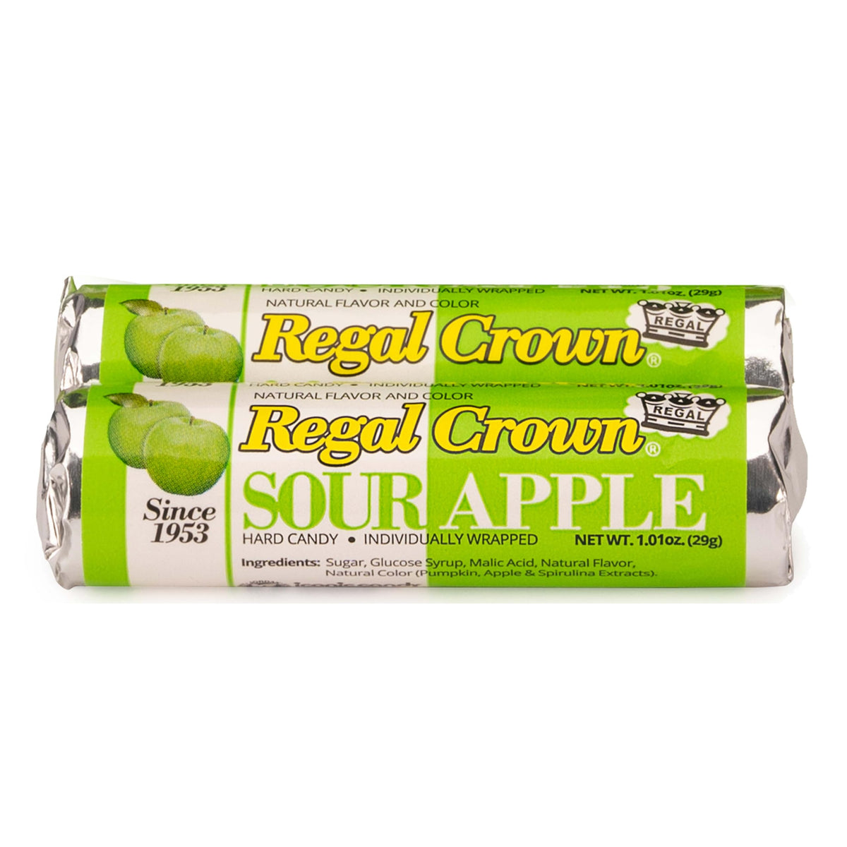 Regal Crown Roll Sour assortment close-up shows bite-sized pieces ideal for snacking at work.