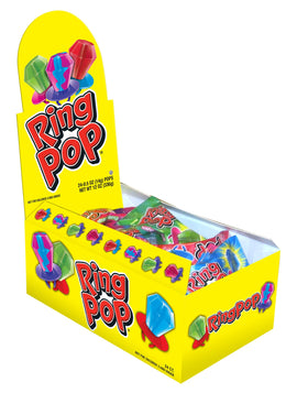 The Hampton Candy Company Ring Lollipops 24-count variety pack, perfect for party favors and sharing.