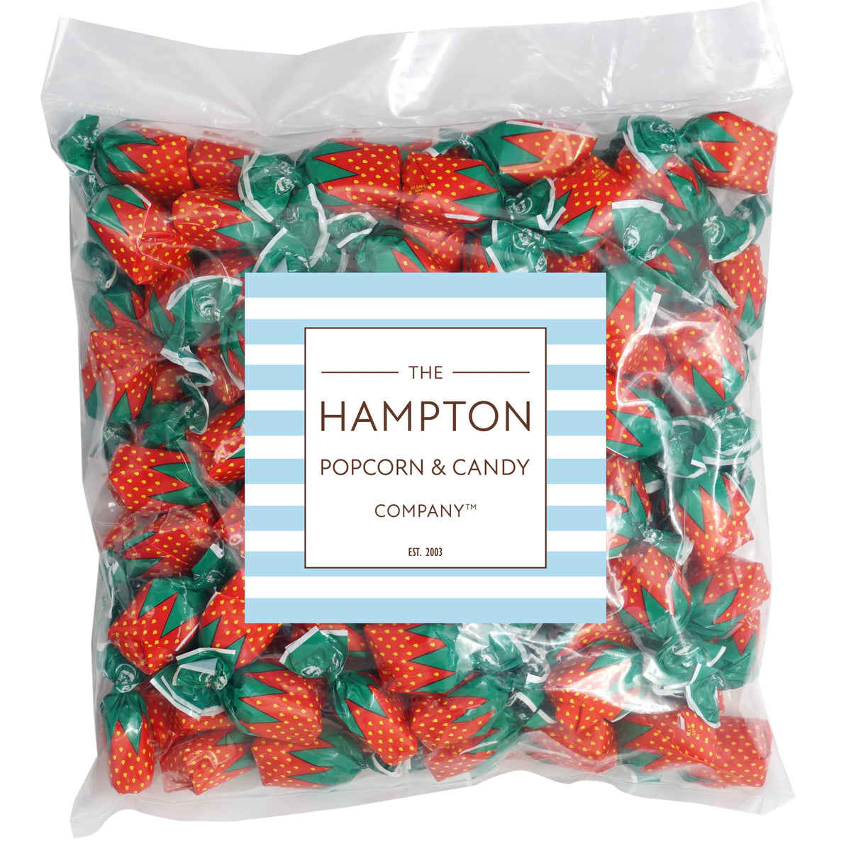 The Hampton Candy Company's Strawberry Bon Bons individually wrapped; convenient for on-the-go snacking.