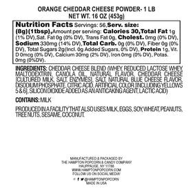 The Hampton Popcorn Company cheddar cheese powder brightens macaroni and cheese sauces.