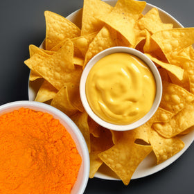 The Hampton Popcorn Company cheddar cheese powder enriches nacho dips with authentic cheddar notes.