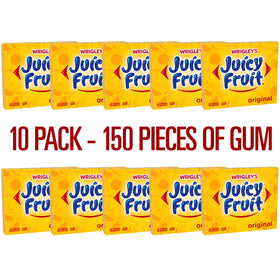 The Hampton Candy Company Juicy Fruit gum with individually wrapped sticks for mess free sharing.