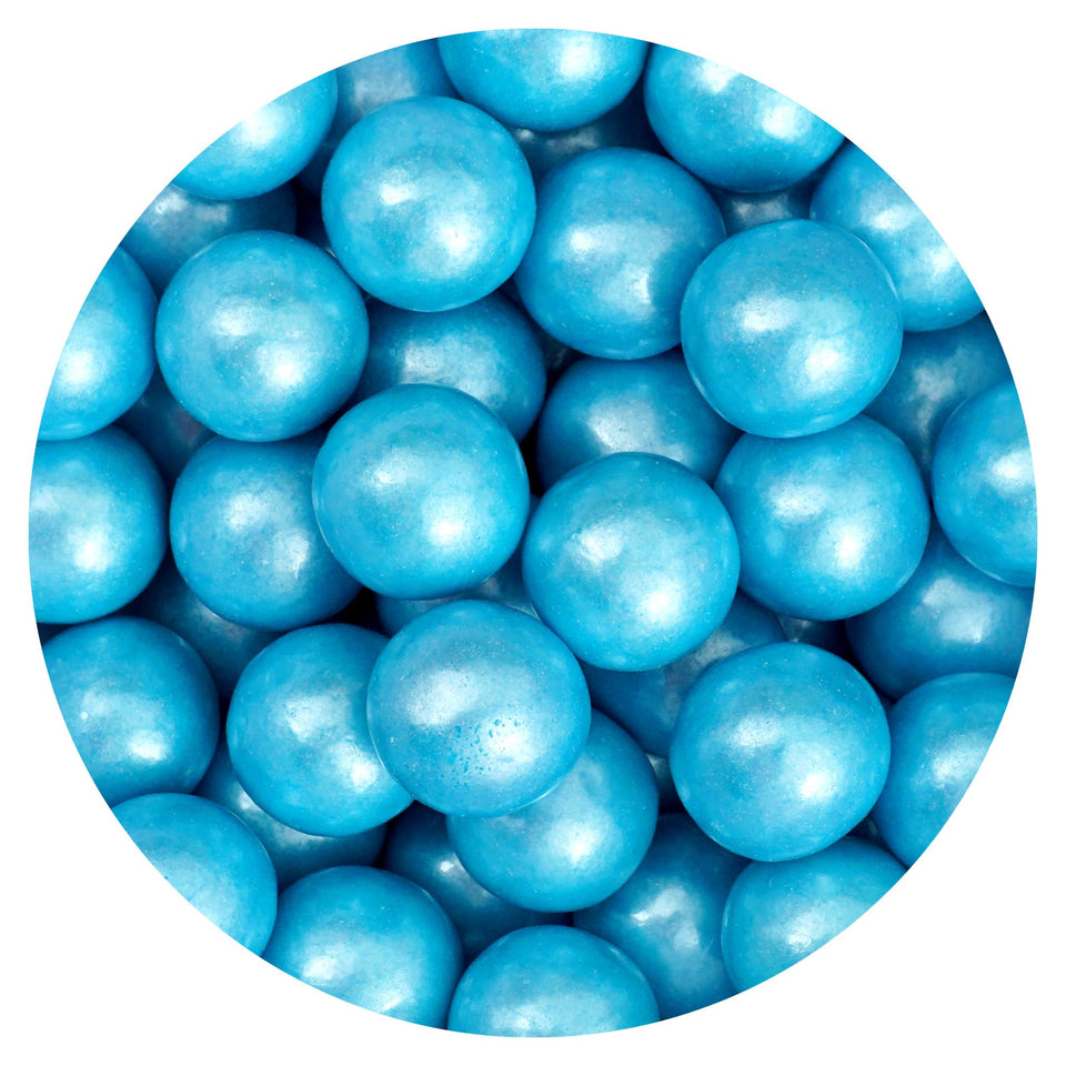 The Hampton Light Blue Shimmer Gumballs closeup showing sparkle and blueberry flavor possibilities