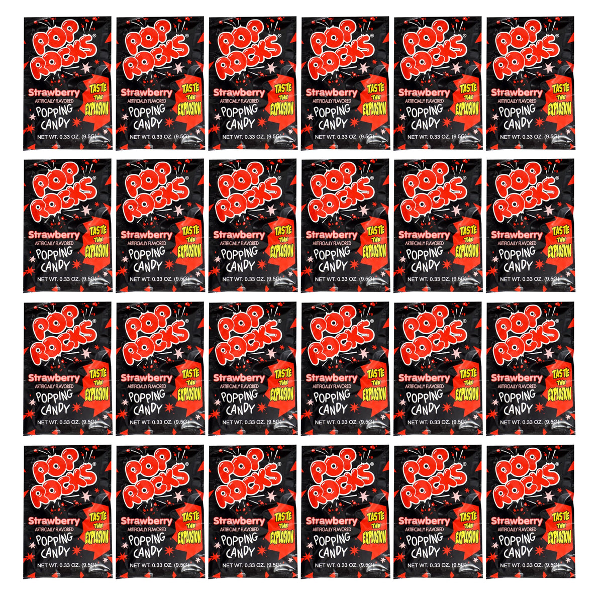 The Hampton Pop Rocks Strawberry 24-pack front view for party sharing.