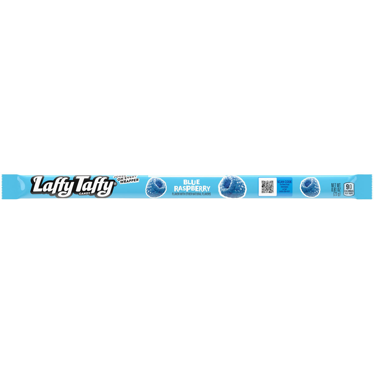 The Hampton Popcorn Blue Raspberry Taffy Rope individually wrapped pieces for sharing.