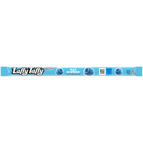 The Hampton Popcorn Blue Raspberry Taffy Rope individually wrapped pieces for sharing.