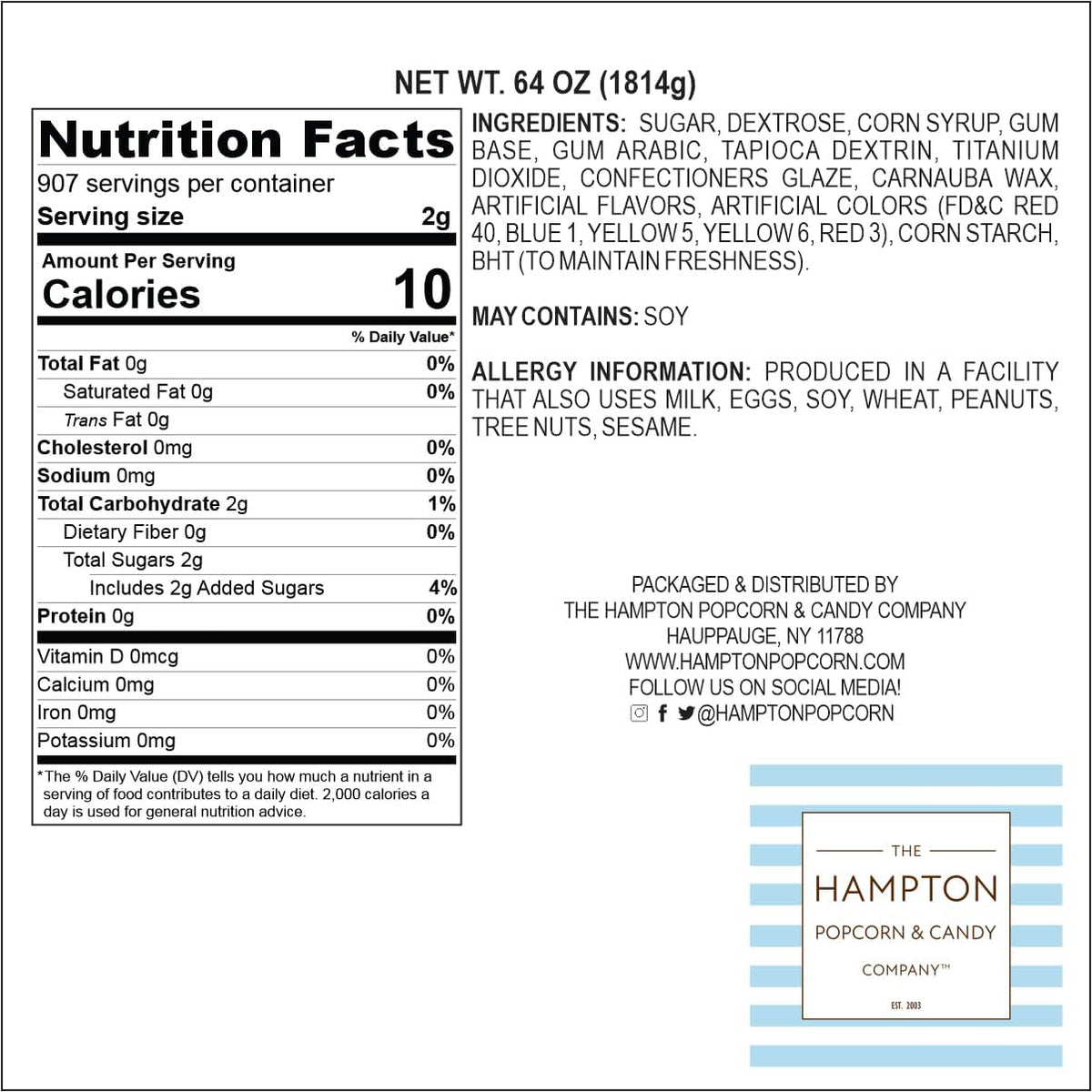The Hampton Popcorn Company bubble-blowing gumballs inspire playful challenges.