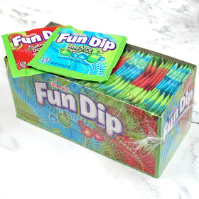 Blue Razz Magic Dip packets add colorful flair to celebrations.