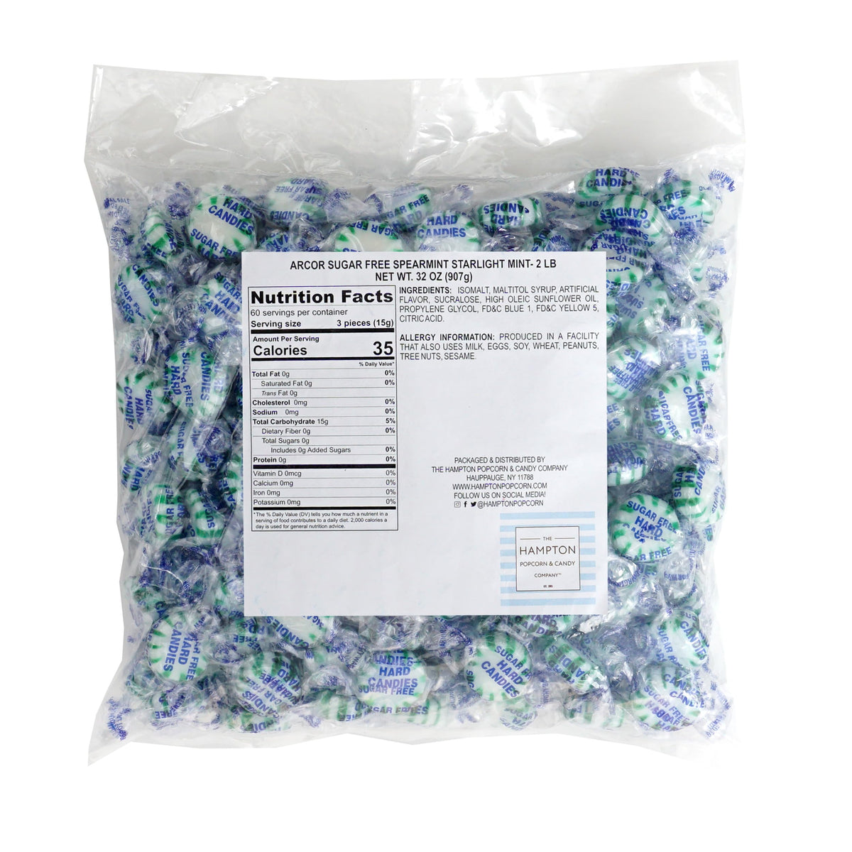 The Hampton spearmint starlight mints individually wrapped for on-the-go refreshment