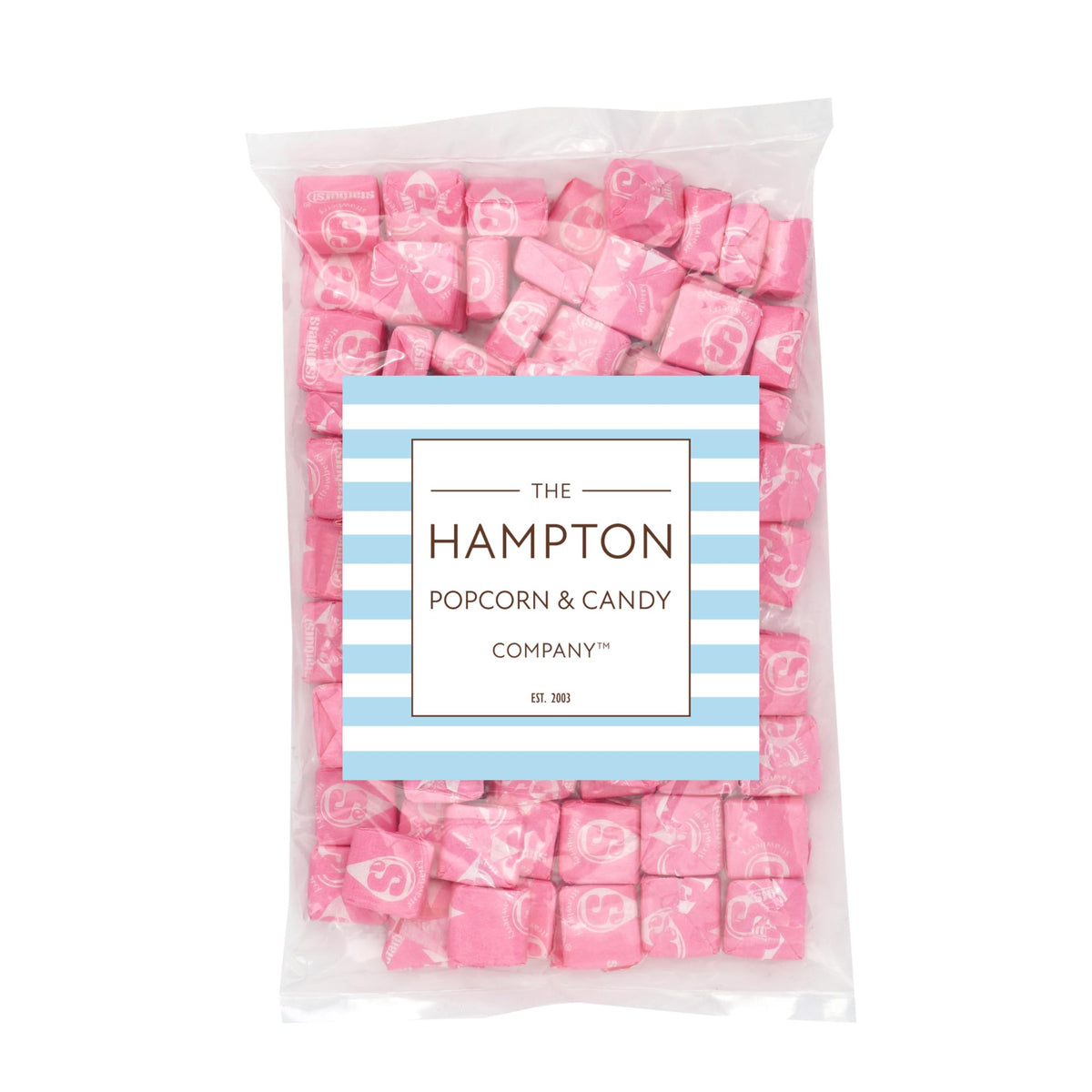 The Hampton Starburst All Pink candies close-up showing fruity pink texture.