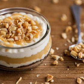 The Hampton Candy Company toffee bits as a dessert garnish for sparkle and sweetness.