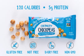 The Happy Snack Company Crunchy Chickpeas Classics Sea Salt Pack: convenient 24-pack for on-the-go energy.