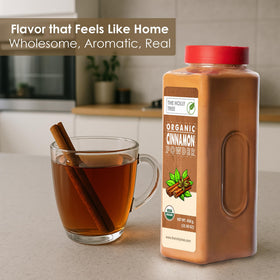 The Holly Tree Cinnamon Powder bulk spice stored in a pantry for easy access.