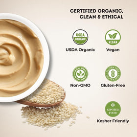 The Holly Tree Tahini Dressing essential, smooth sesame paste for sauces and dips.