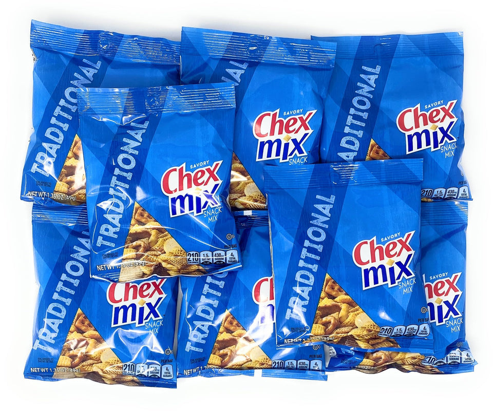The Holy South Chex Mix Traditional bag front view for on-the-go snacking.