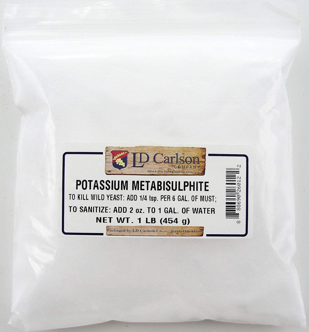 The Homebrew Shop Potassium Metabisulphite 1 lb bottle for sterile sanitation in winemaking