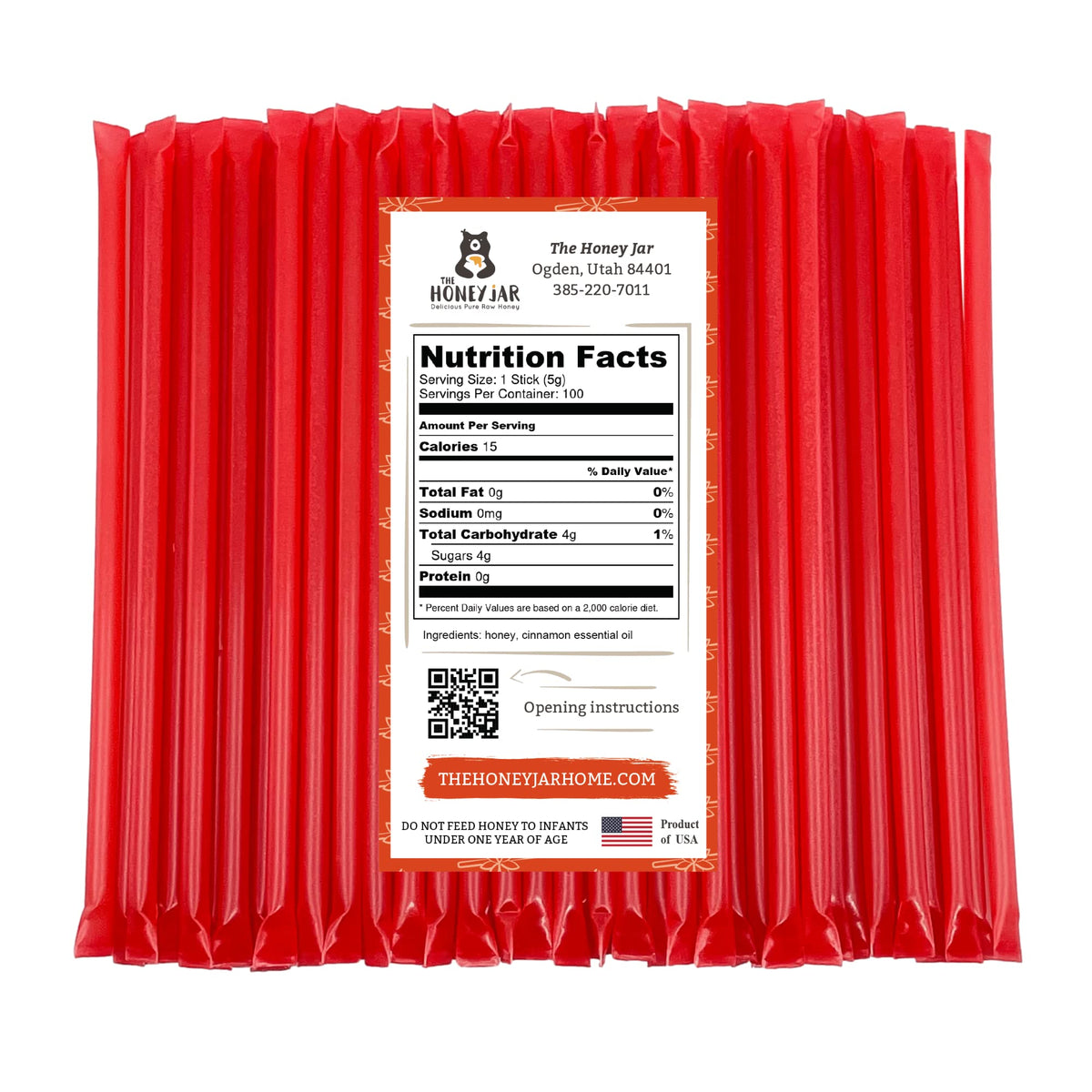 The Honey Jar Cinnamon honey stick on the go provides convenient sweetness.