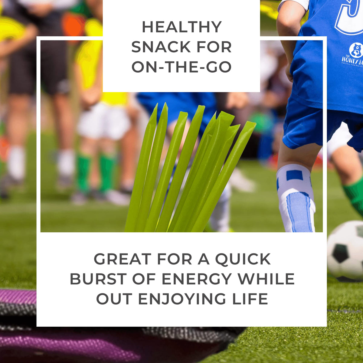 The Honey Jar Green Apple stick shown with BPA-free packaging for wellness.