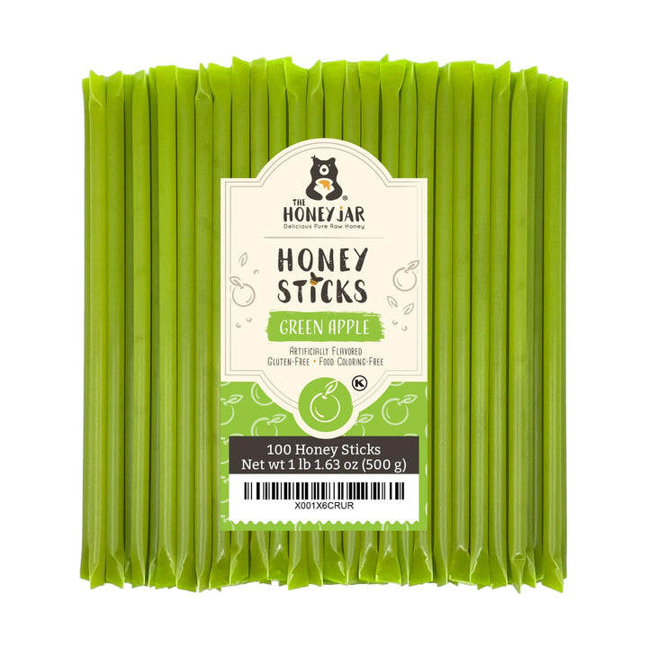 The Honey Jar Green Apple honey stick adds natural sweetness to tea.