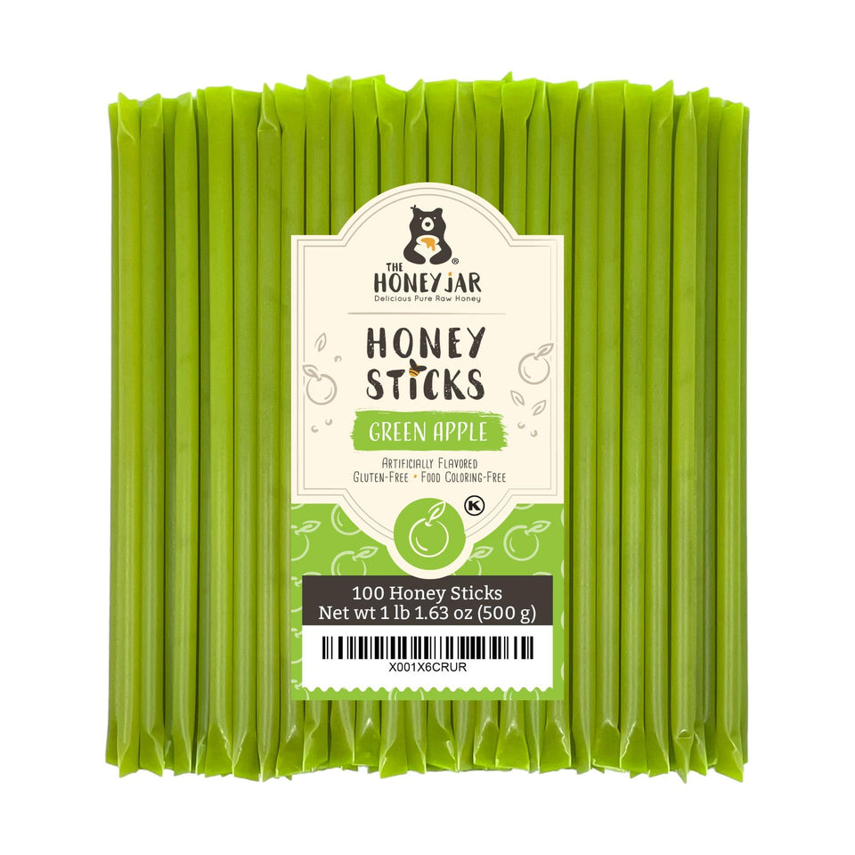 The Honey Jar Green Apple honey stick adds natural sweetness to tea.