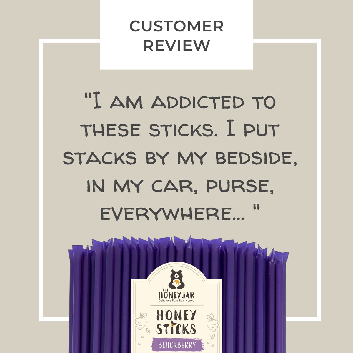 The Honey Jar honey sticks on-the-go snack option ready to enjoy.