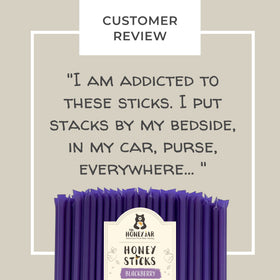 The Honey Jar honey sticks on-the-go snack option ready to enjoy.
