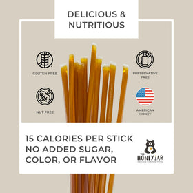 The Honey Jar Wildflower Honey Sticks ideal for on the go snacking.