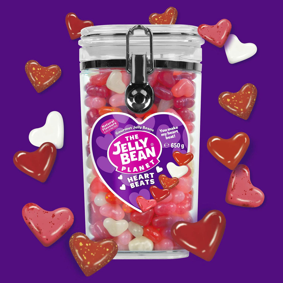 Five fruity flavors featured in every heart-beats assortment for flavor variety.