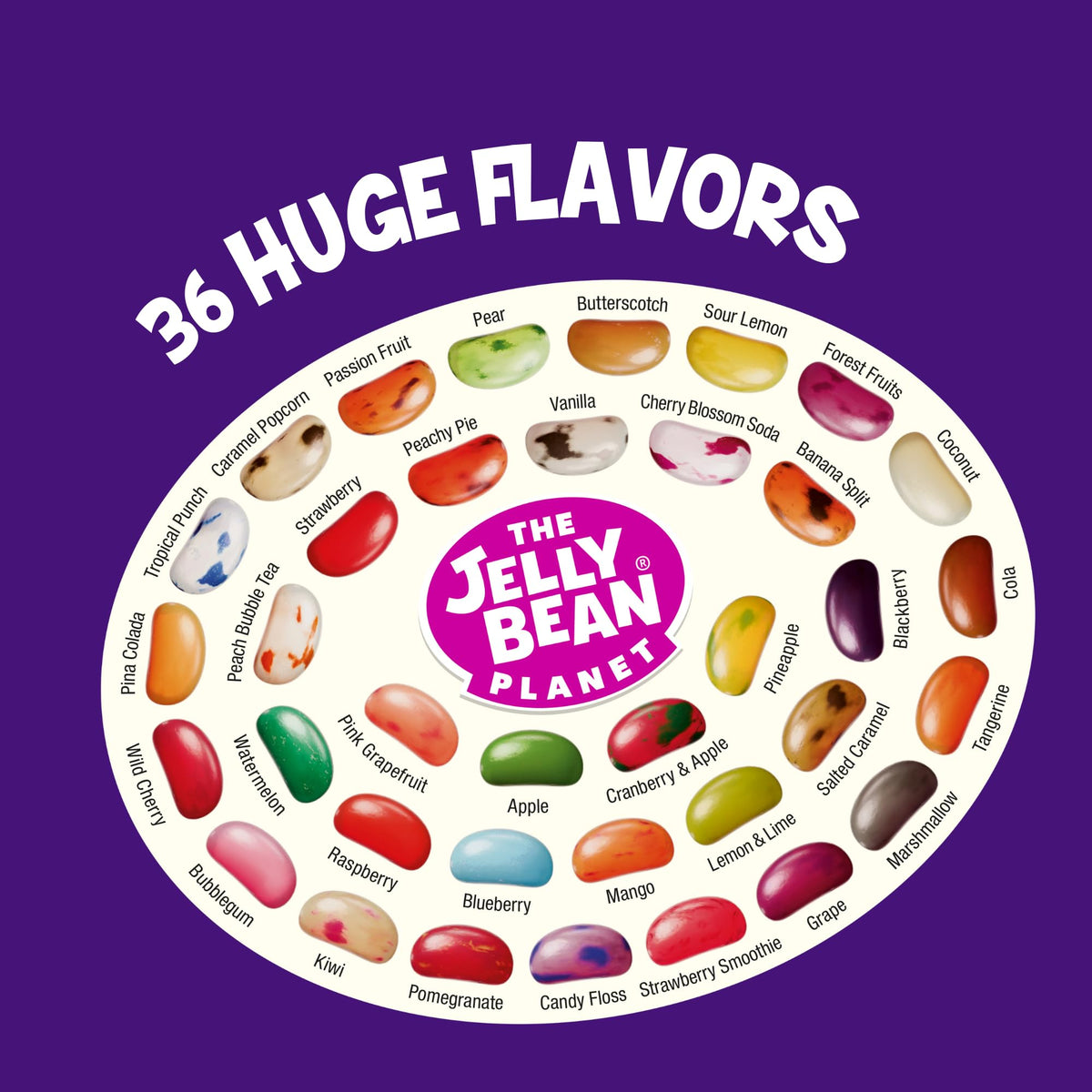 The Jelly Bean Planet made in Ireland jelly beans deliver crispy shells and chewy centers.