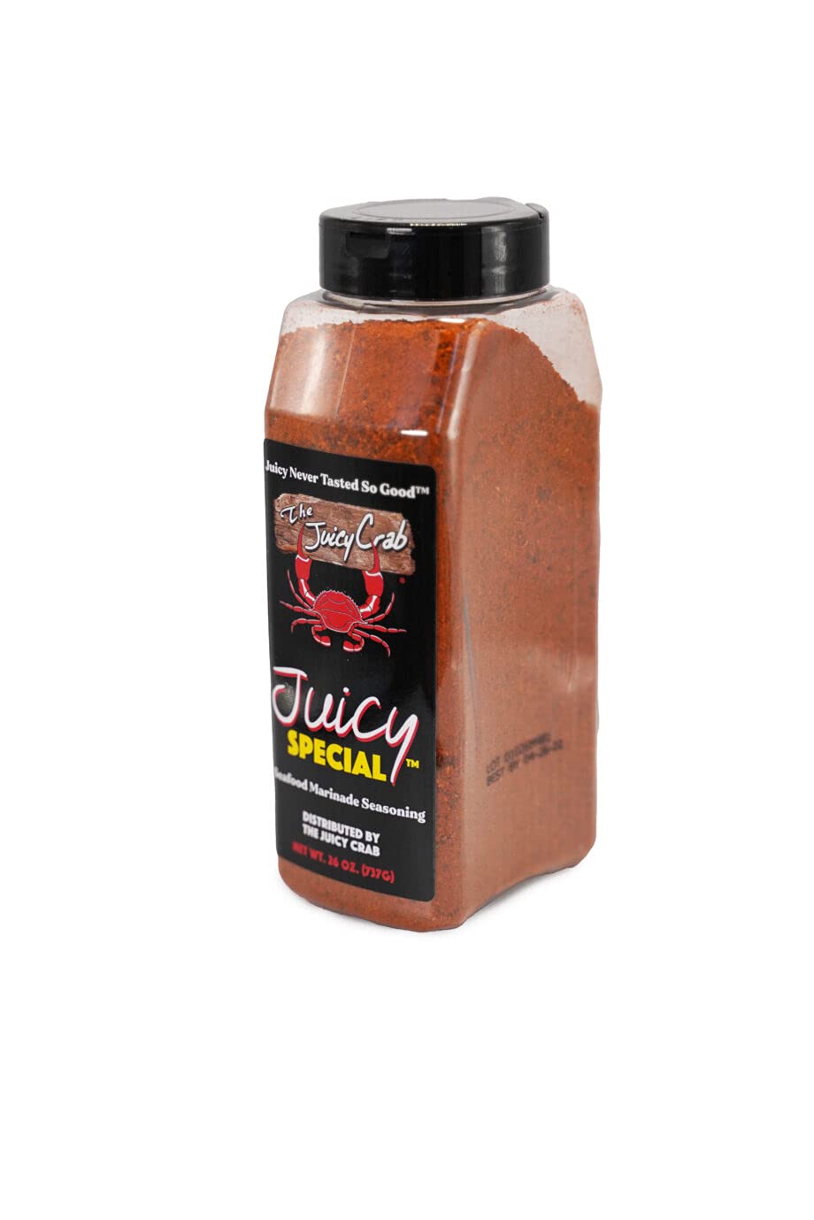 The Juicy Crab Juicy Special Cajun Seafood Marinade bottle back—rich seasoning for boils.