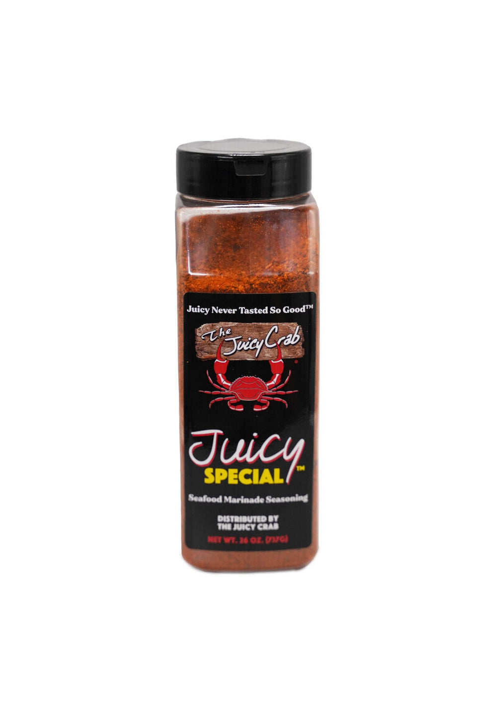 The Juicy Crab Juicy Special Cajun Seafood Marinade bottle front—bold seafood flavor at home.