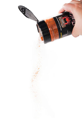 The Juicy Crab Juicy Special Seasoning jar, for restaurant-style boils at home.